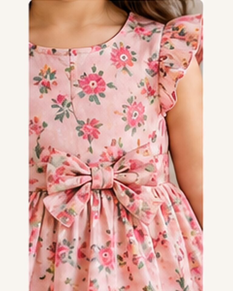 Flutter sleeves & bow — Rose Garden Tiered Cotton Dress